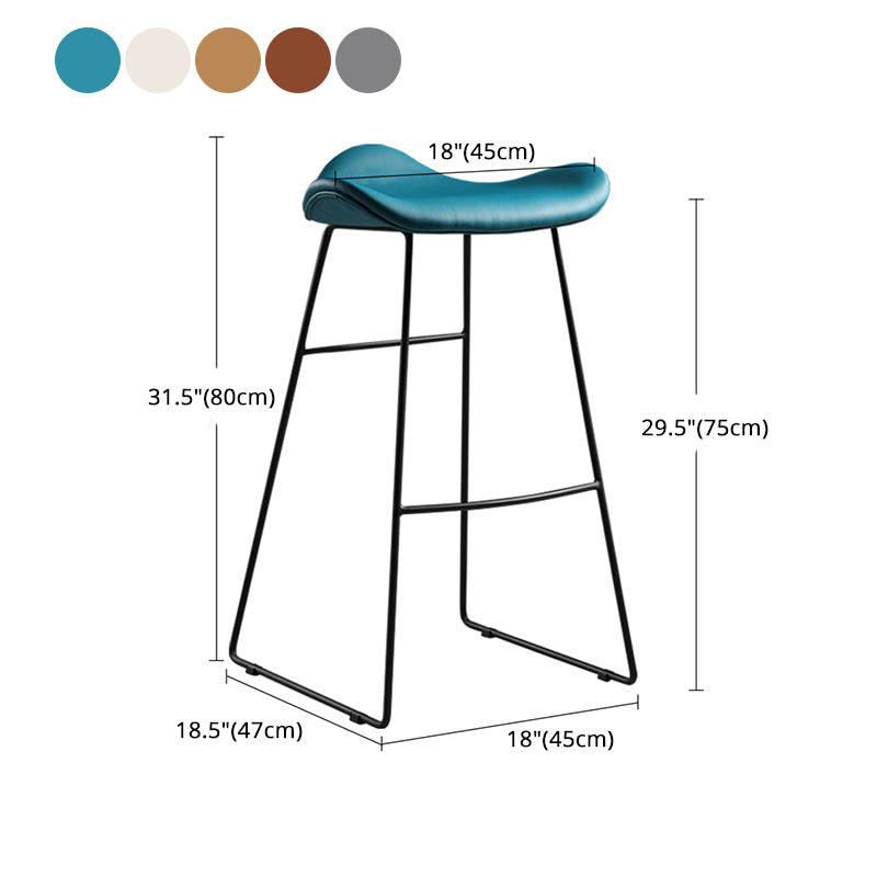 Upholstered 30" H Indoor Barstool Industrial Quilted Tall Stool with Footrest