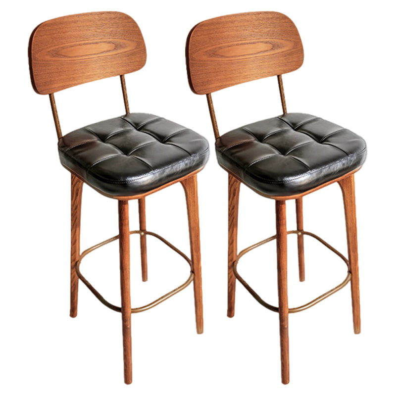 Industrial Style Counter Stools Wood Upholstered Bar Stools Bristol with Square Seat