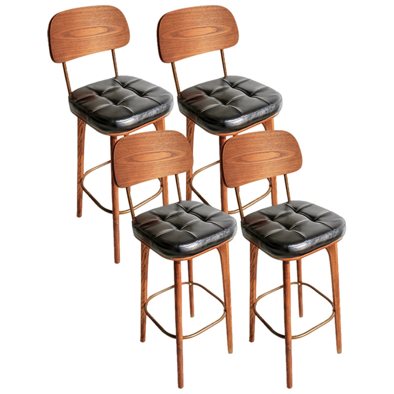 Industrial Style Counter Stools Wood Upholstered Bar Stools Bristol with Square Seat