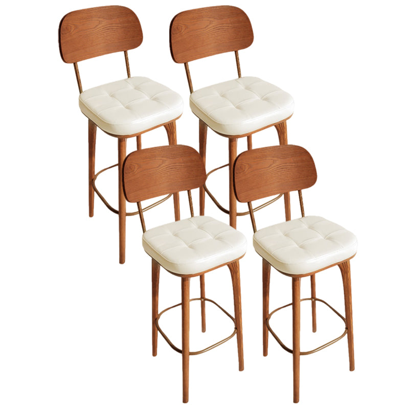 Industrial Style Counter Stools Wood Upholstered Bar Stools Bristol with Square Seat