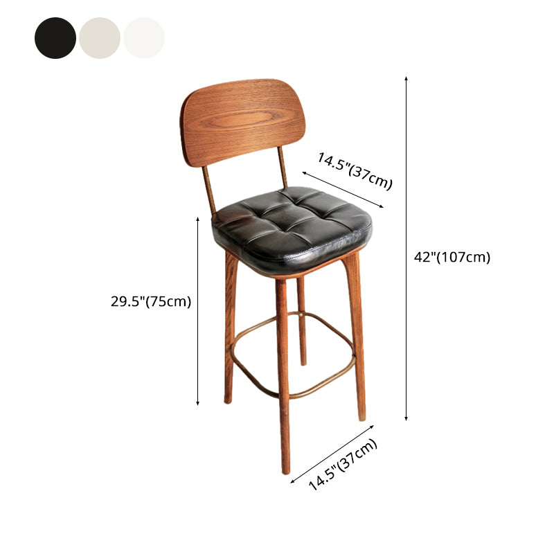 Industrial Style Counter Stools Wood Upholstered Bar Stools Bristol with Square Seat