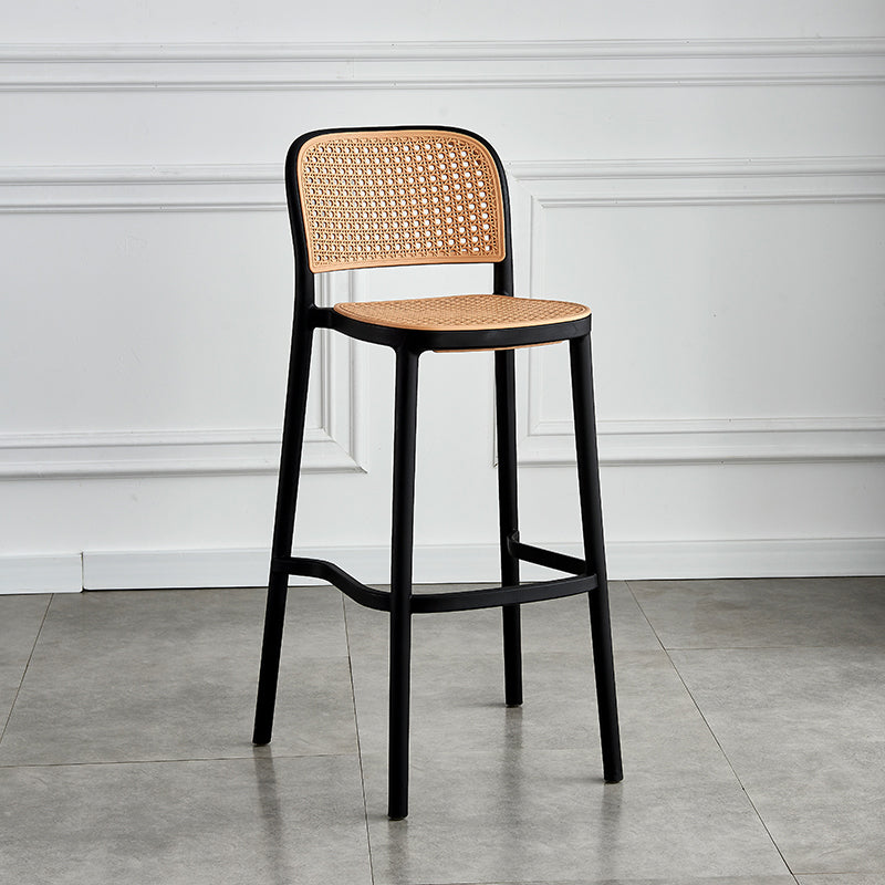 Tabouret de bar moderne en plastique carré en plastique se tabouret de comptoir arrière bas pour café