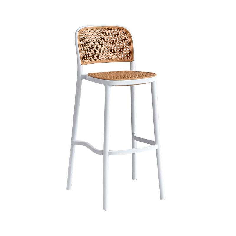 Square Plastic Modern Bar Stool Footrest Low Back Counter Stool for Coffee Shop