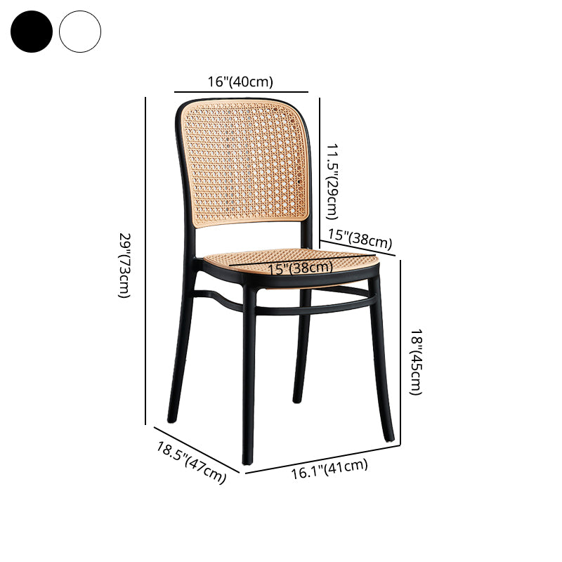 Square Plastic Modern Bar Stool Footrest Low Back Counter Stool for Coffee Shop