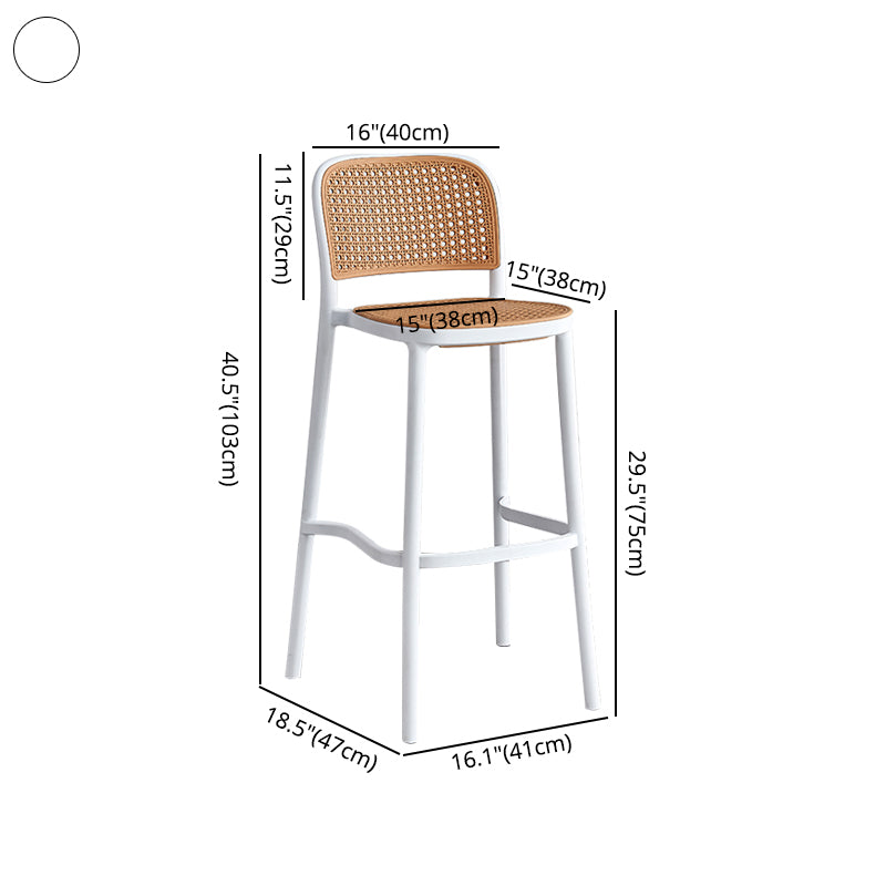 Tabouret de bar moderne en plastique carré en plastique se tabouret de comptoir arrière bas pour café