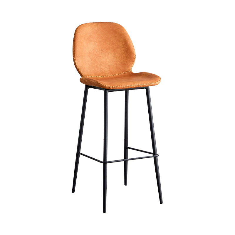 Coffee Shop Bar Stool Leather Armless Modern Distressed Counter Stools