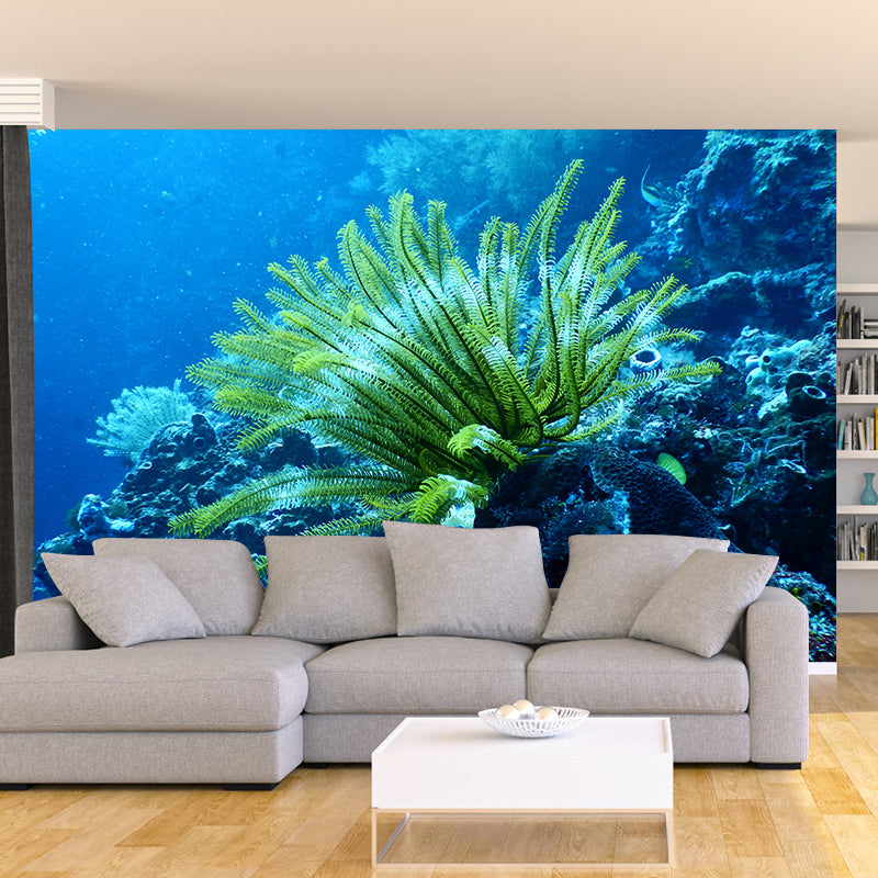 Seabed Mural Wallpaper Mildew Resistant Wall Covering for Children's Bedroom