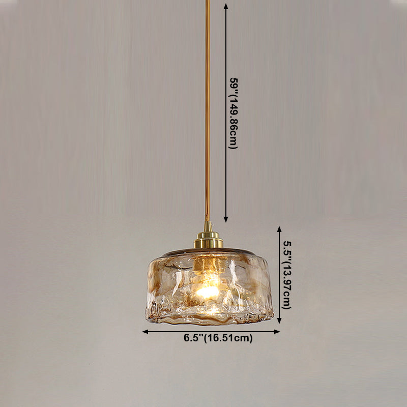 1 leichte hängende Glaslampe Geometrischer Anhänger Industrial Metall Hanging Light in Bernstein