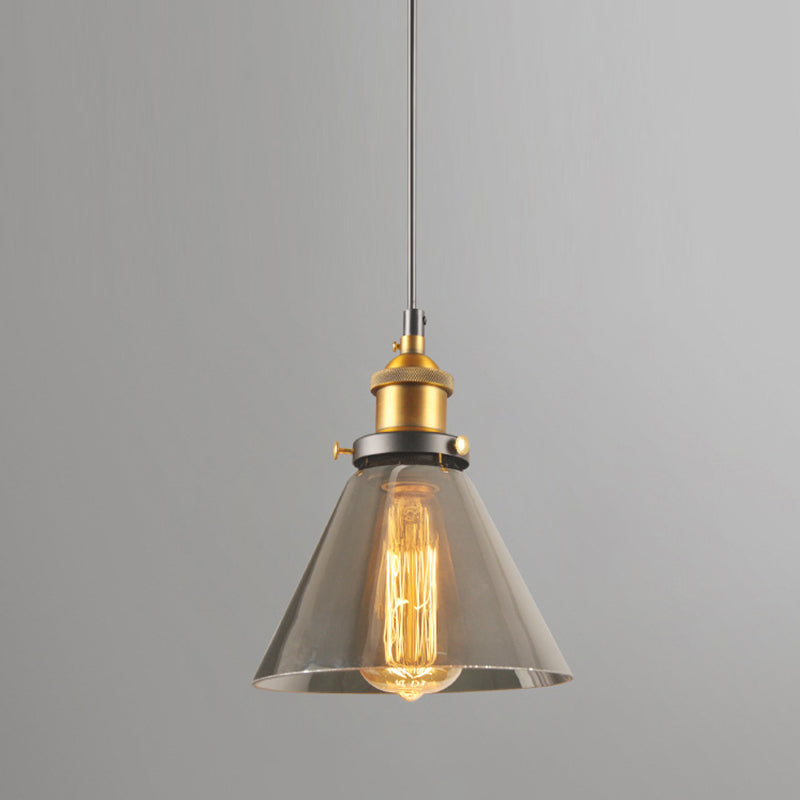 Single Light Industrial Style Pendant Light Fixture Glass Hanging Light