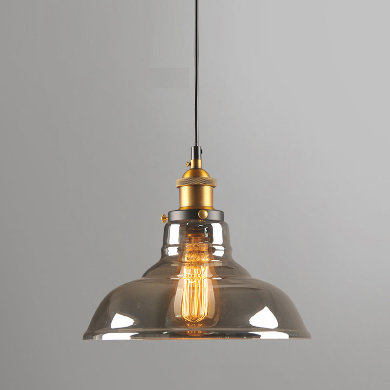 Single Light Industrial Style Pendant Light Fixture Glass Hanging Light