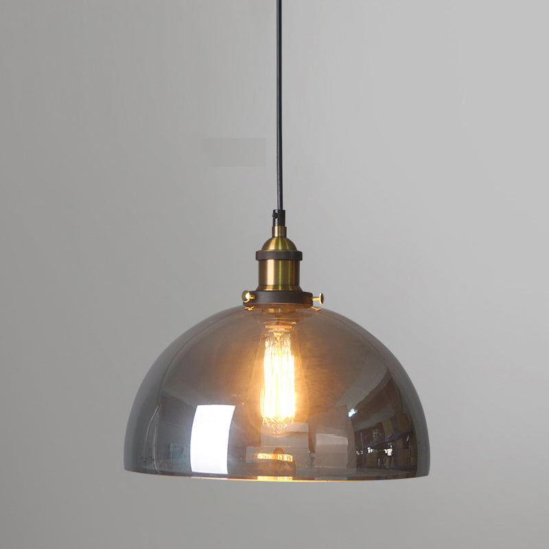 Single Light Industrial Style Pendant Light Fixture Glass Hanging Light