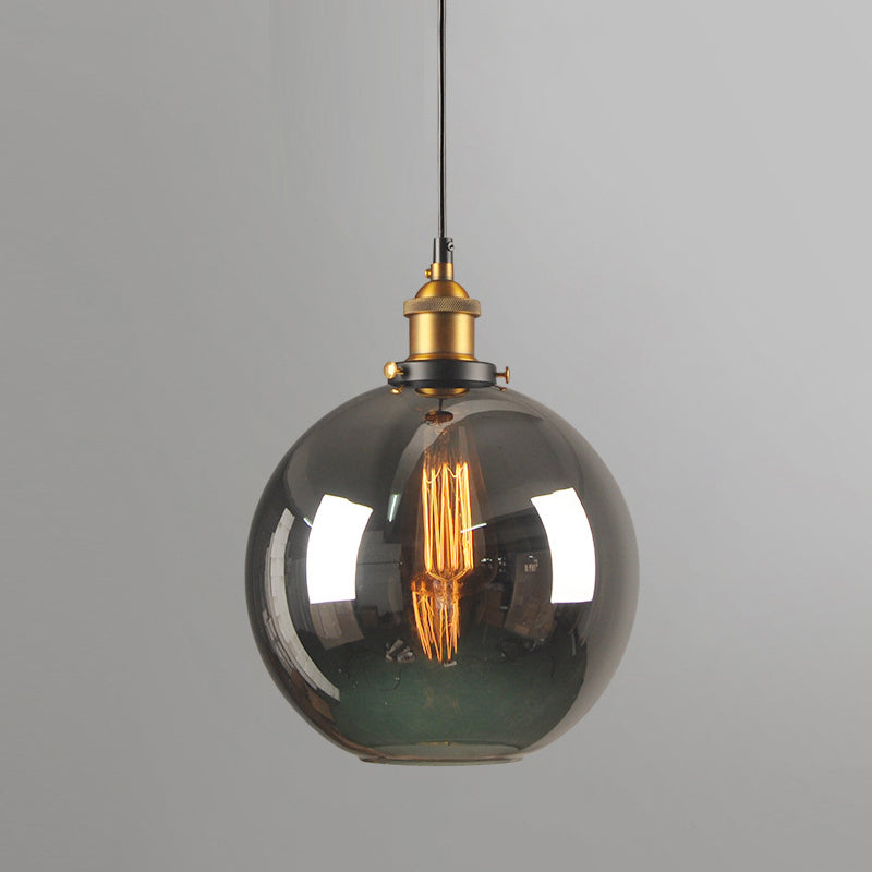 Single Light Industrial Style Pendant Light Fixture Glass Hanging Light