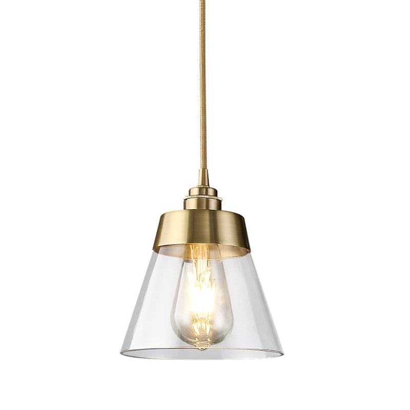 Industrial Style Pendant Light Metal Glass Hanging Light for Dining Room