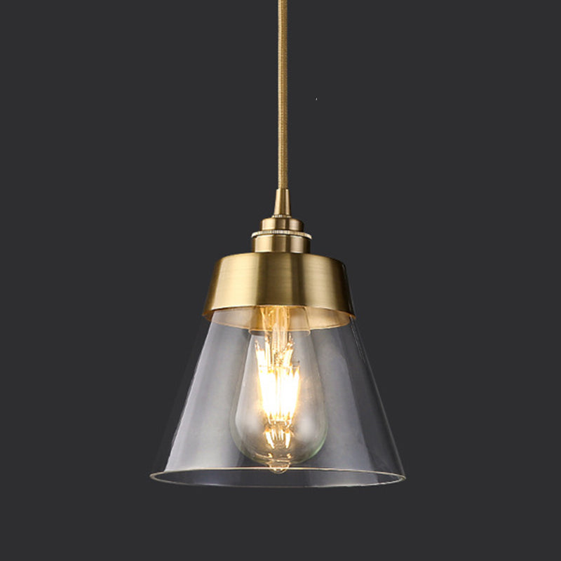 Industrial Style Pendant Light Metal Glass Hanging Light for Dining Room