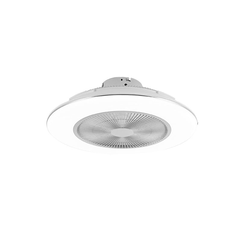 Modern Round Ceiling Fan Light Acrylic Bedroom Semi Flush LED Light with Invisible Blades