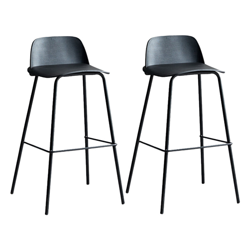 Contemporary Counter & Bar Stool Armless Plastic Indoor Bar Stool with Footrest