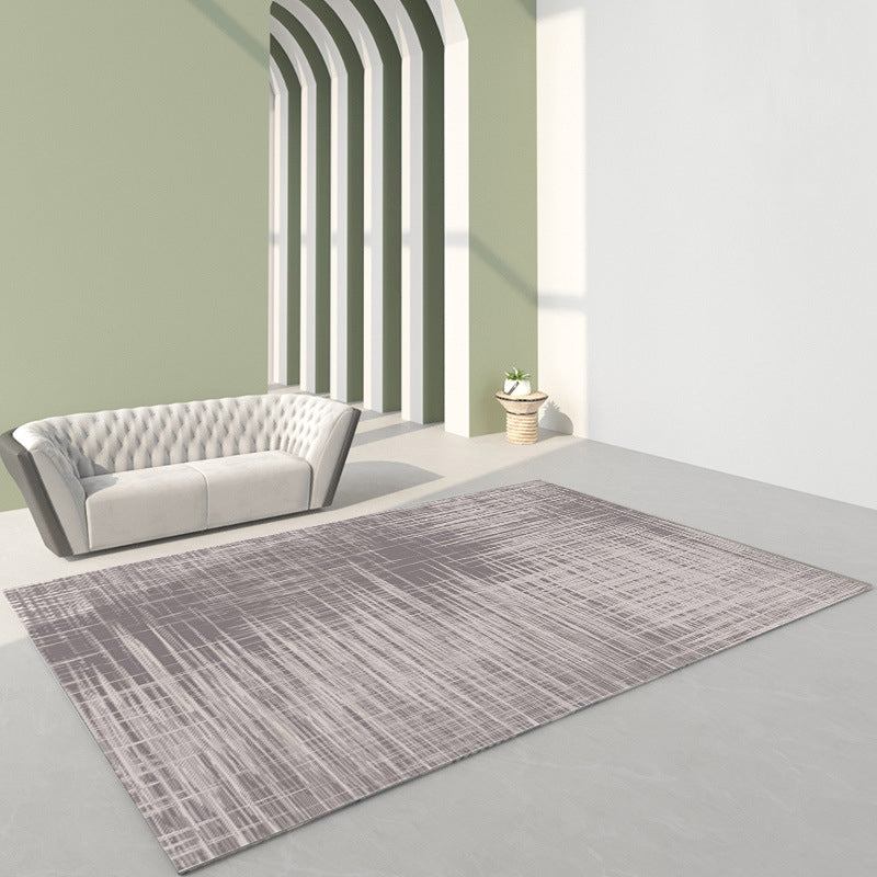 Gray Modern Rug Polyester Industrial Rug Non-Slip Backing Rug for Drawing Room