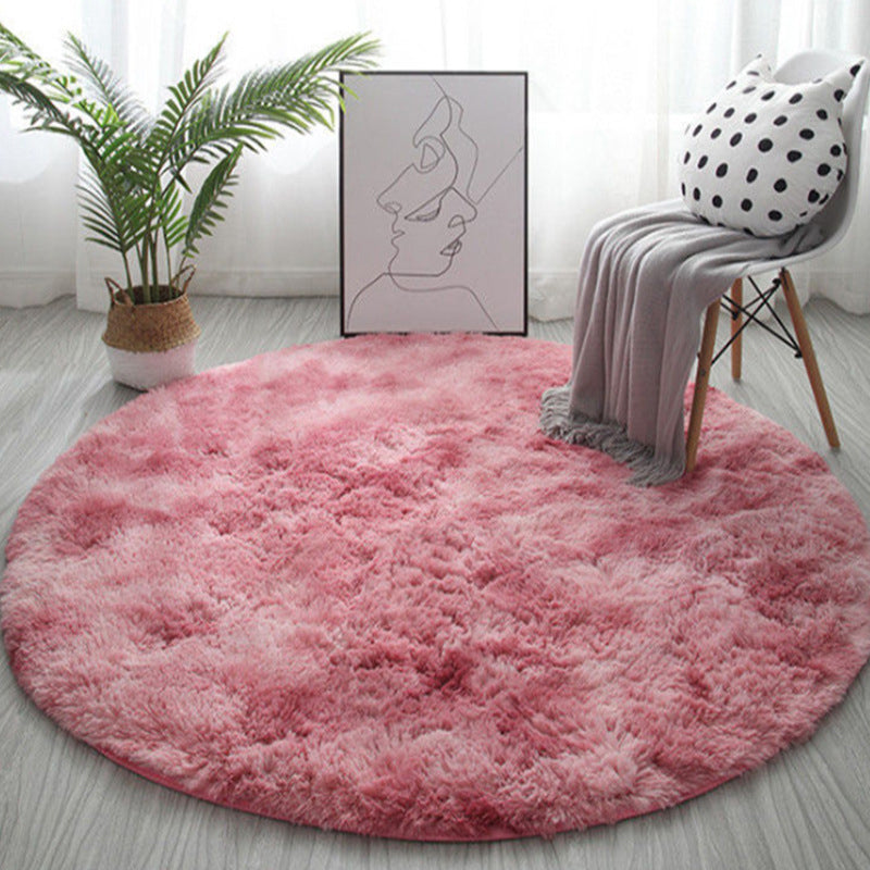 Modern Tie-dye Rug Round Colorful Carpet Home Decor Carpet with Non-Slip Backing