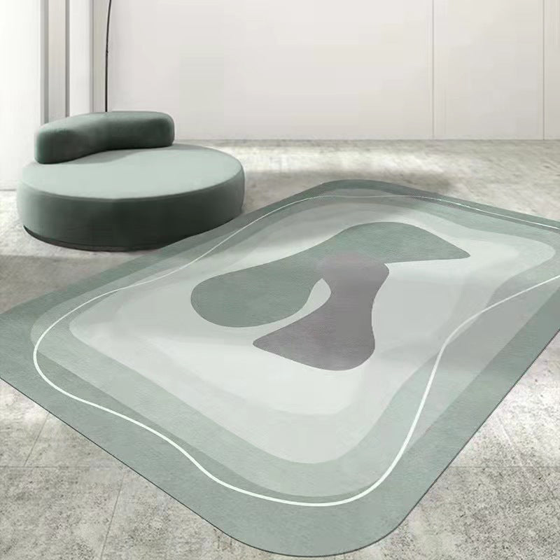 Hellgrüner Verlaufsrampteppich Polyester lässiger Teppich Waschbar Teppich für Wohnkultur