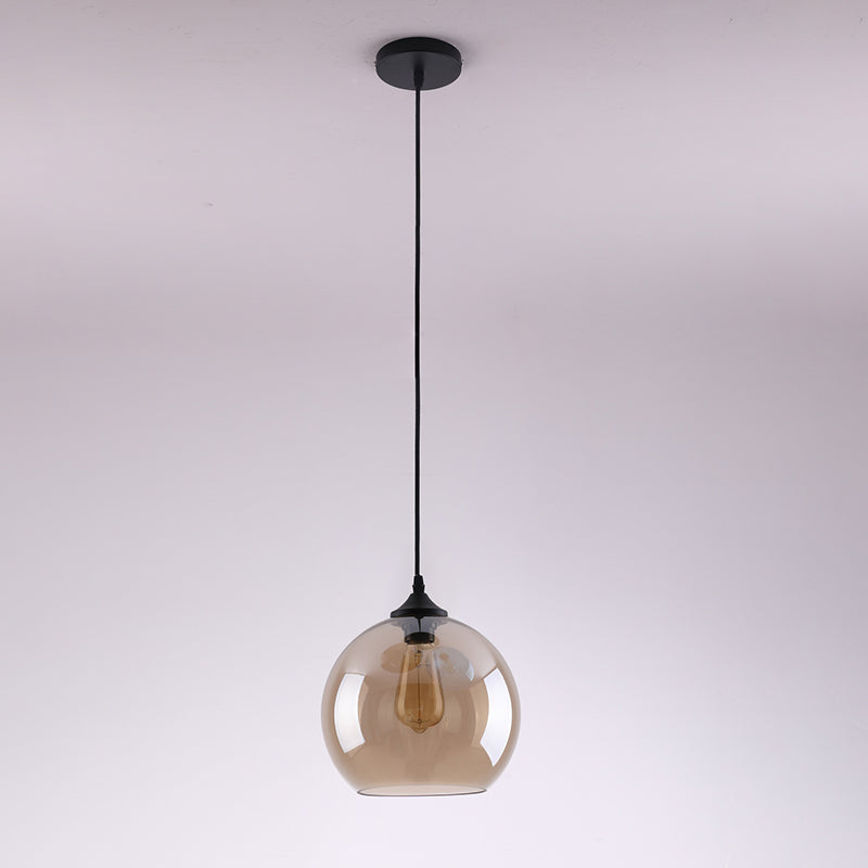 Industrielle Retro -Globus -Anhänger leichte schmiedeeisere Hanglampe mit Glasschatten