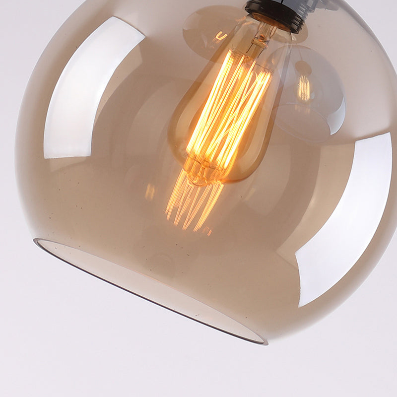 Industrielle Retro -Globus -Anhänger leichte schmiedeeisere Hanglampe mit Glasschatten