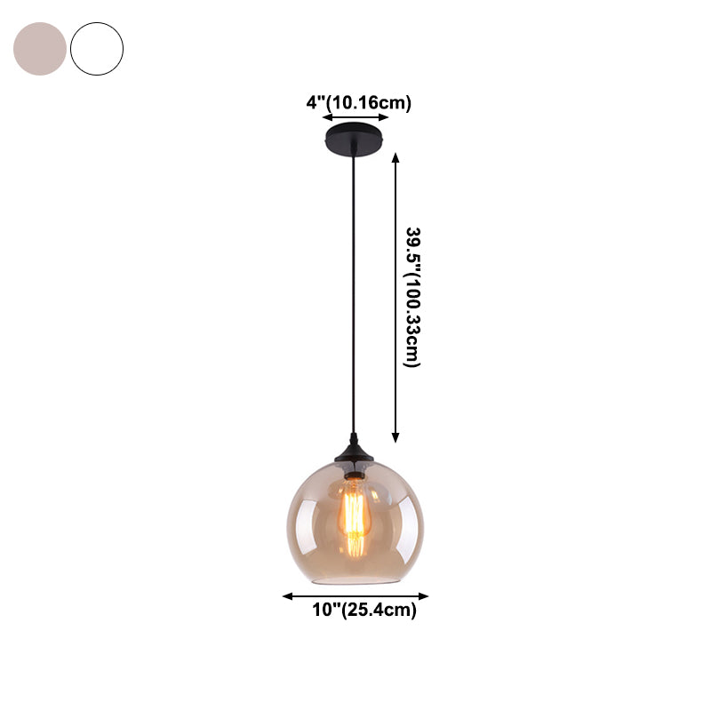 Industriële retro globe hanger licht smeedijzeren hangende lamp met glazen schaduw