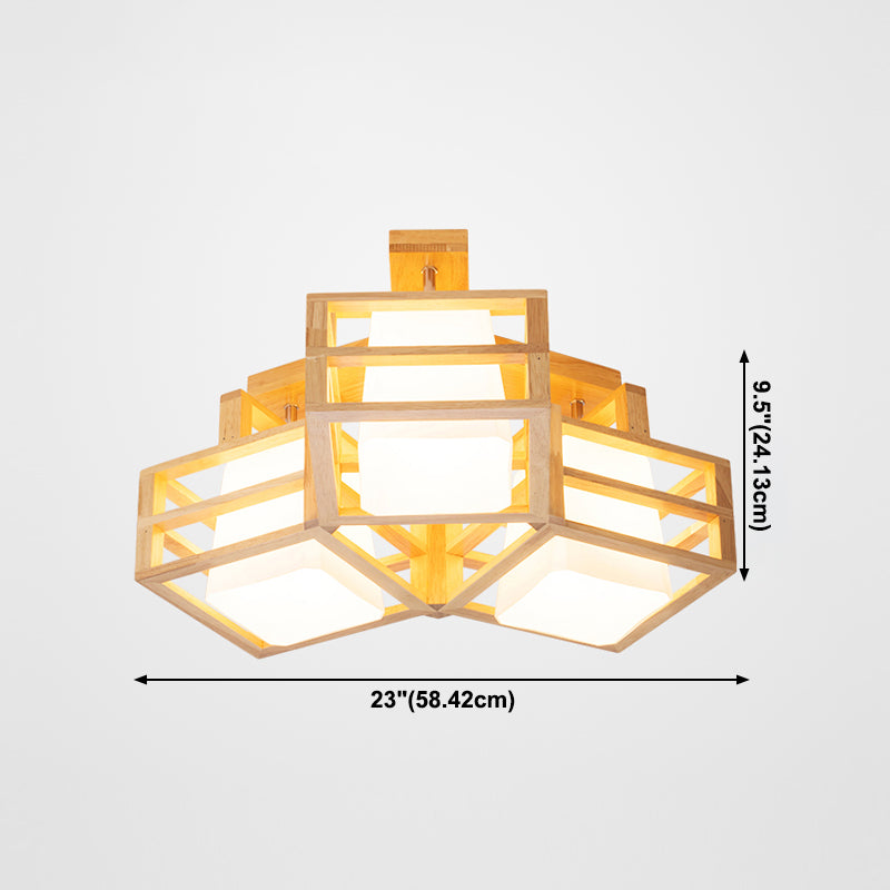 Log kleur geometrische inbouw in moderne creatieve stijl houten plafondarmatuur voor binnen