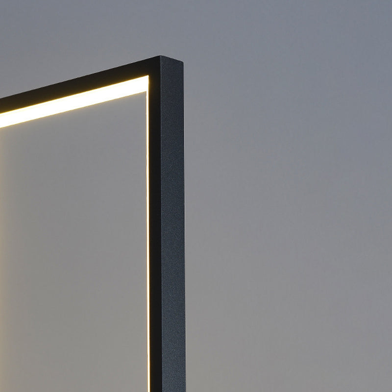 Minimalistisch rechthoekig staande licht metallic woonkamer LED -vloerlicht in zwart