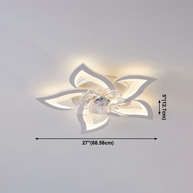 LED de la lampe à fans de plafond en métal nordique LED FLUX MONT LECHETURE DE PLACE AVEC LAME DE FAN ABS