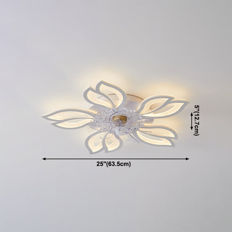 LED de la lampe à fans de plafond en métal nordique LED FLUX MONT LECHETURE DE PLACE AVEC LAME DE FAN ABS