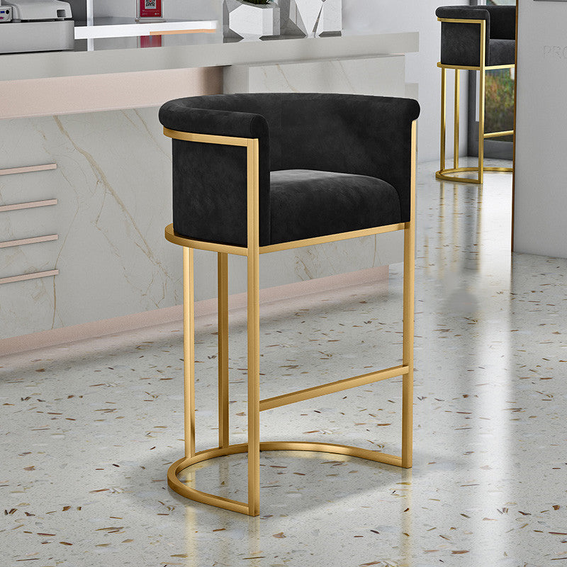 Glam Counter & Bar Stool Armed Upholstered Indoor Bar Stool with Footrest