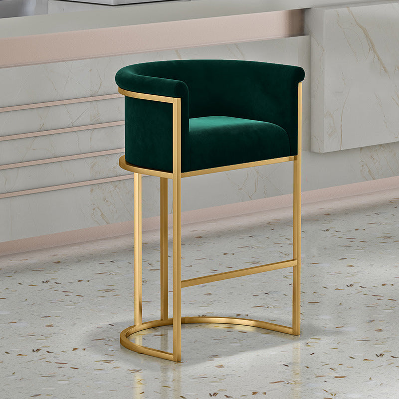 Glam Counter & Bar Stool Armed Upholstered Indoor Bar Stool with Footrest