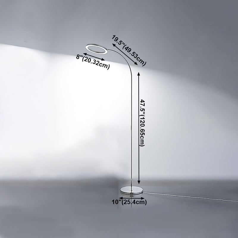 1 Leichte Kreisstocklampen Modernismus Metall Standardlampen in Silber für geschäftliche Aktivitäten