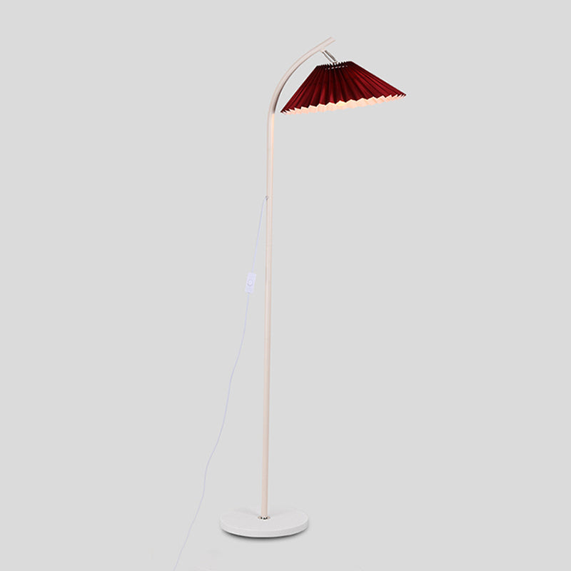 1 Light Cone-Shaped Floor Lamps Modernism Fabric Floor Lamps for Bedroom