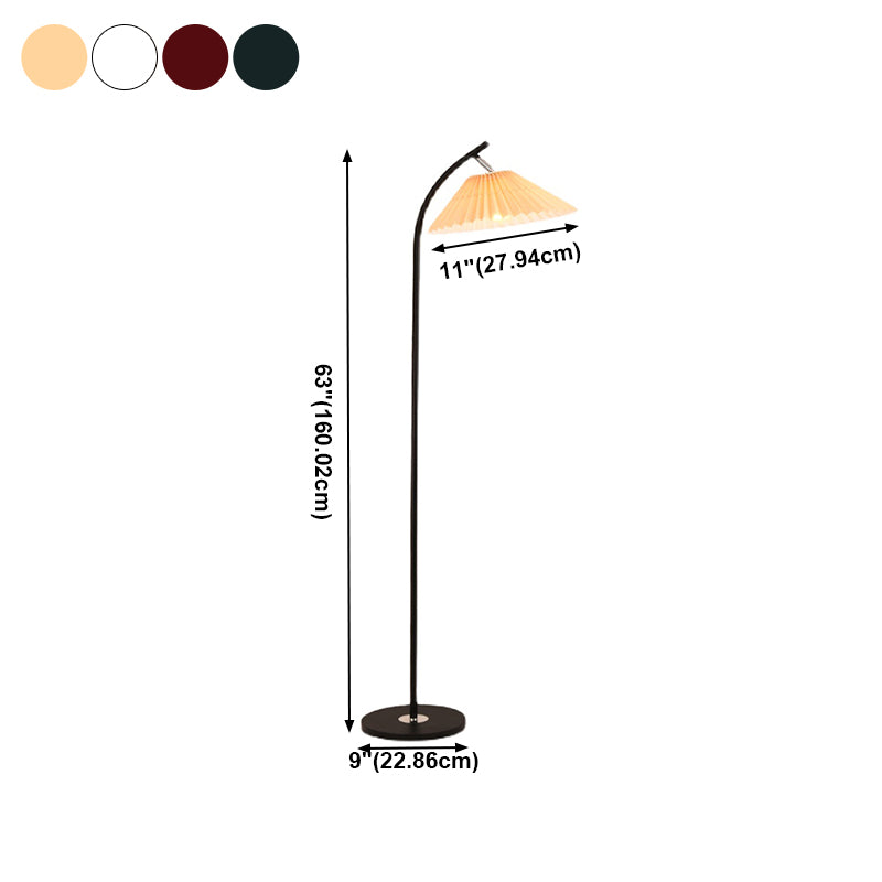 1 Lámparas de piso con forma de cono de luz Lámparas de tela de tela para dormitorio