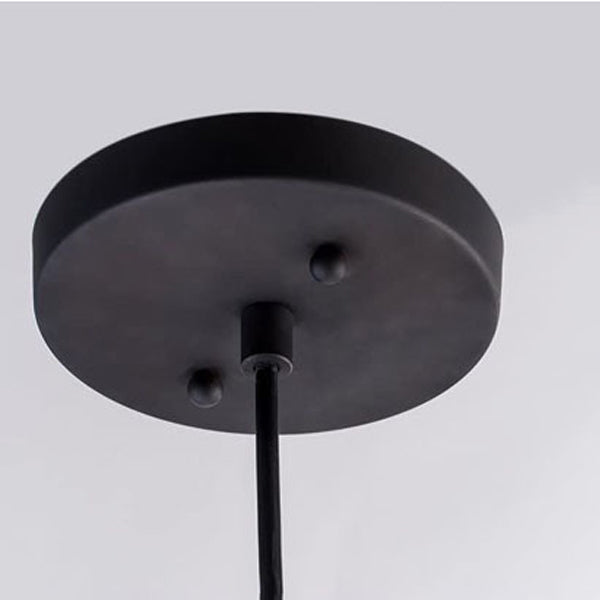 Lámpara colgante de vidrio en negro en la luz colgante de hierro forjado de estilo retro industrial para el comedor