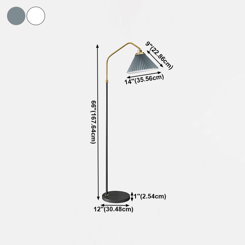 1-Licht-Kegelstehlampen Modernismus Stoff Standardlampen für Wohnzimmer