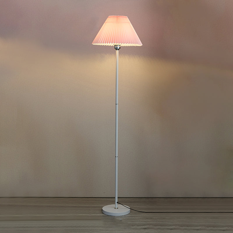 1 Light Cone-Shaped Standard Lamps Modern Fabric Floor Lamps for Living Room