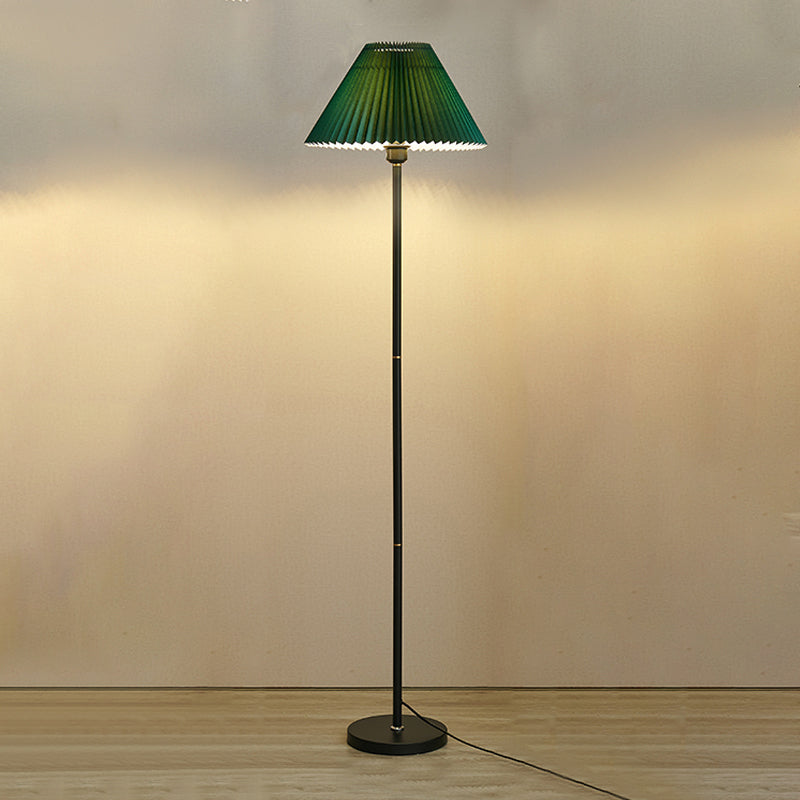 1 Light Cone-Shaped Standard Lamps Modern Fabric Floor Lamps for Living Room