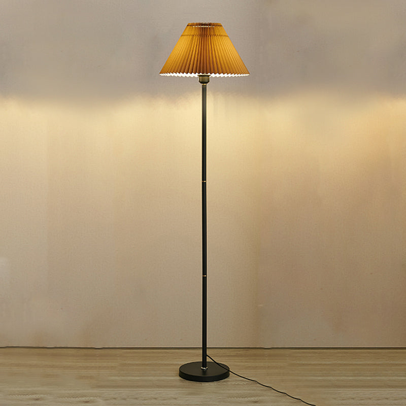 1 Light Cone-Shaped Standard Lamps Modern Fabric Floor Lamps for Living Room