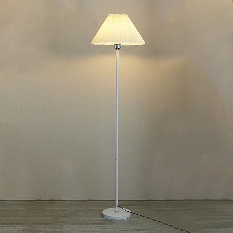 1 Light Cone-Shaped Standard Lamps Modern Fabric Floor Lamps for Living Room