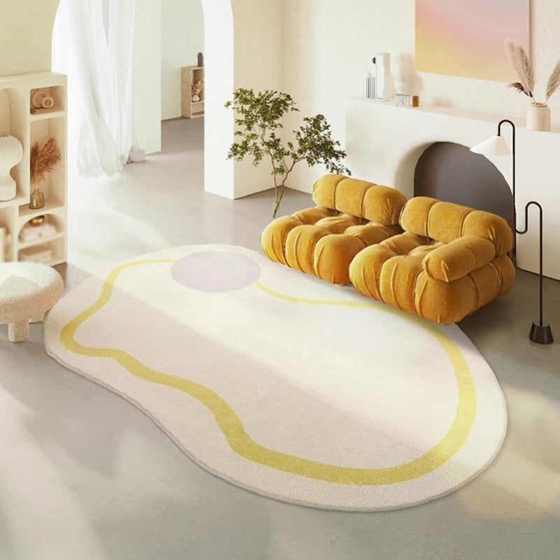 Beige Casual Teppich Polyester Streifen Teppich nicht rutscher Backing Teppich für Wohnzimmer