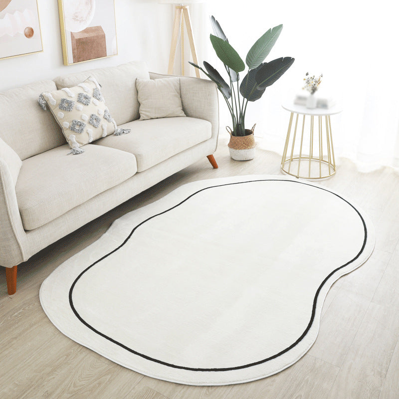 Weißer Casual Teppich Polyester Line Teppich Flecken widerstandsfähiger Teppich für Salon