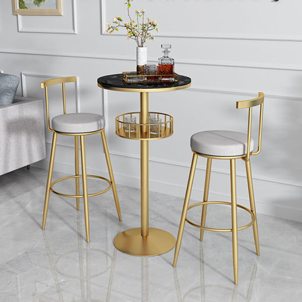 Nordic Artificial Marble Bar Table 42-inch Height Metal Base Bistro Table