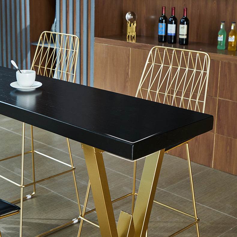 Table de cocktail de 42 pouces de hauteur nordique table de surface noire nordique pour salle à manger