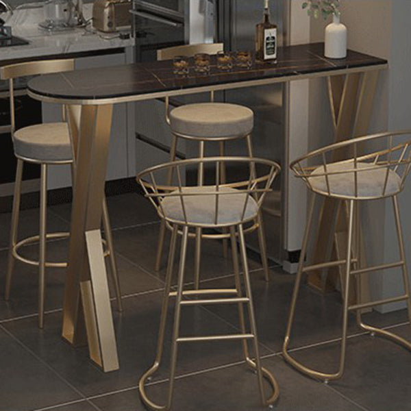 42-Zoll-Höhe Cocktailstange Tisch Glamstil Gold Frame Bar Tisch für Innenräume