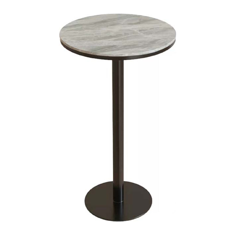 Tableau de bar en métal industriel 23.6 "Table du bistrot de piédestal en marbre rond