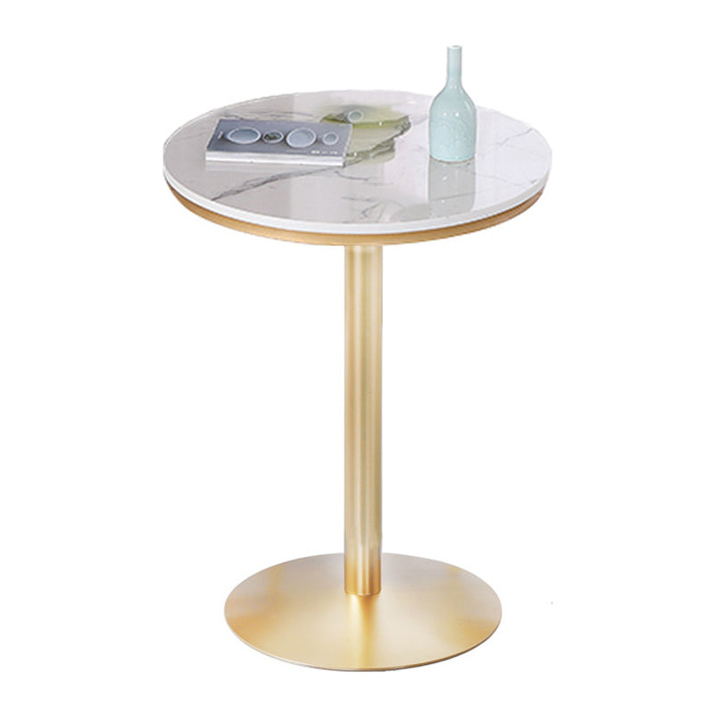 Glam Style Gold Metal Bar Table White Top Specialty Indoor Bistro Table