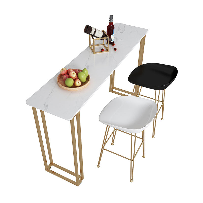 Eigentijdse goud en witte teller wijntafel marmeren vaste tafel indoor patio balk tafel