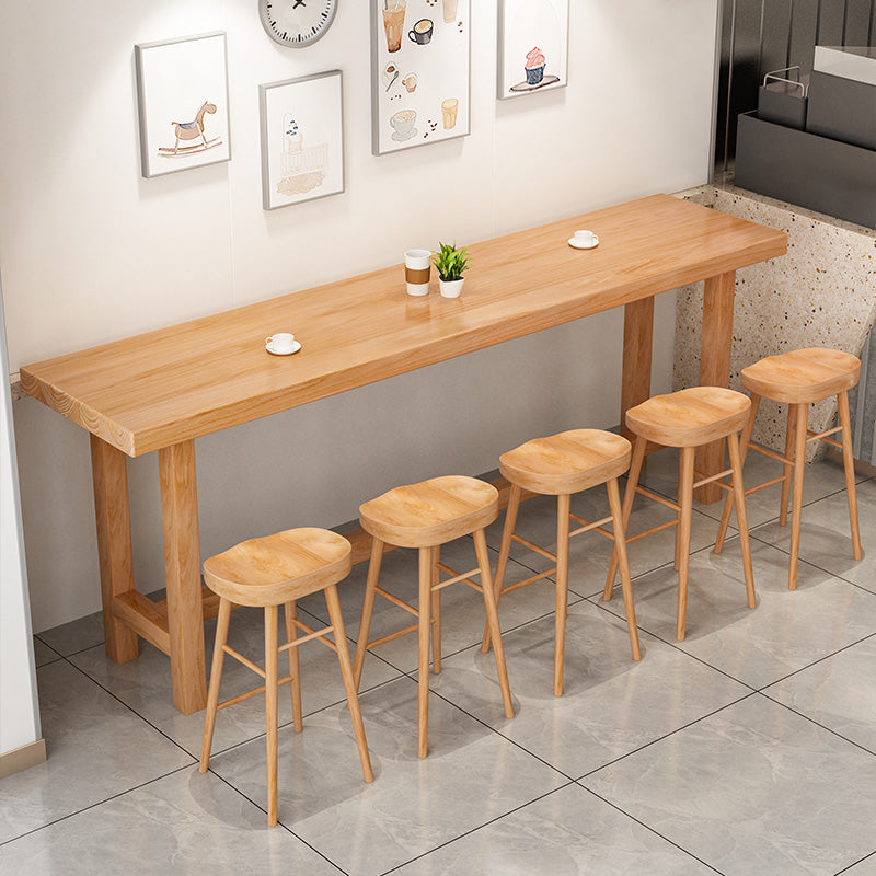 Tavolo da pranzo moderno bar rettangolo interno tavolo da bar in legno base in marrone chiaro